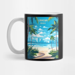 Cancun, Mexico, Beach, Water, Sand, Travel Print Mug